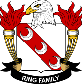 Coat of arms used by the Ring family in the United States of America