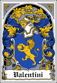 Italian Coat of Arms Bookplate for Valentini