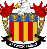 Coat of arms used by the Attwick family in the United States of America