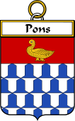 French Coat of Arms Badge for Pons
