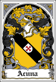 Spanish Coat of Arms Bookplate for Acuna