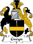 English Coat of Arms for Gwyn or Gwynne