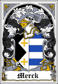 German Wappen Coat of Arms Bookplate for Merck
