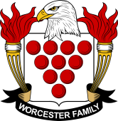Coat of arms used by the Worcester family in the United States of America