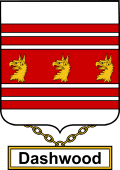 English Coat of Arms Shield Badge for Dashwood
