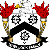 Coat of arms used by the Wheelock family in the United States of America