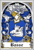 Danish Coat of Arms Bookplate for Basse