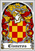 Spanish Coat of Arms Bookplate for Cisneros