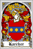 German Wappen Coat of Arms Bookplate for Karcher