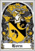 German Wappen Coat of Arms Bookplate for Horn