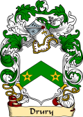 English or Welsh Family Coat of Arms (v.23) for Drury (1672)