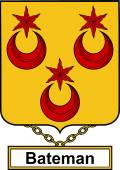 English Coat of Arms Shield Badge for Bateman