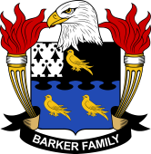 Coat of arms used by the Barker family in the United States of America