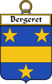 French Coat of Arms Badge for Bergeret