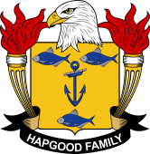 Coat of arms used by the Hapgood family in the United States of America