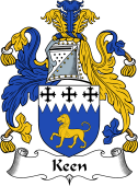 English Coat of Arms for the family Keen
