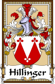 German Coat of Arms Wappen Bookplate  for Hillinger