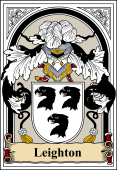 English Coat of Arms Bookplate for Leighton