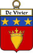 French Coat of Arms Badge for De Vivier