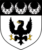 English Family Shield for Moone or Moon