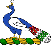 Family crest from Scotland for Aberbuthnot (Scotland) Crest - Peacock