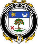 Irish Coat of Arms Badge for the O'BEIRNE family