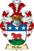 v.23 Coat of Family Arms from Germany for Pfeffer