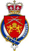 British Garter Coat of Arms for Brennan (Ireland)
