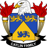 Coat of arms used by the Catlin family in the United States of America
