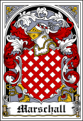 German Wappen Coat of Arms Bookplate for Marschall