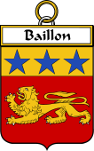 French Coat of Arms Badge for Baillon