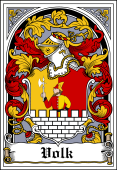 German Wappen Coat of Arms Bookplate for Volk