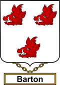 English Coat of Arms Shield Badge for Barton