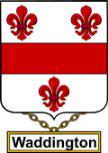 English Coat of Arms Shield Badge for Waddington