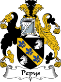 English Coat of Arms for the family Pepys