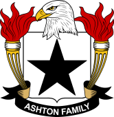 Coat of arms used by the Ashton family in the United States of America