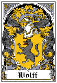 German Wappen Coat of Arms Bookplate for Wolff