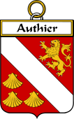 French Coat of Arms Badge for Authier