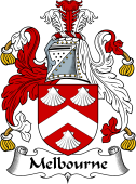 English Coat of Arms for the family Melbourne or Milborn