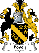 English Coat of Arms for the family Povey