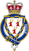 British Garter Coat of Arms for Doyle (Ireland)