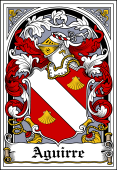 Spanish Coat of Arms Bookplate for Aguirre