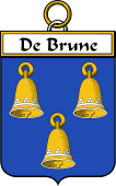 French Coat of Arms Badge for de Brune
