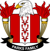 Coat of arms used by the Parks family in the United States of America
