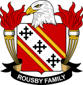 Coat of arms used by the Rousby family in the United States of America
