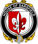 Irish Coat of Arms Badge for the SARSFIELD family