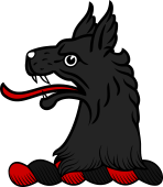 Family Crest from England for: Abrook, Abrooke Crest - A Wolf's Head Erased