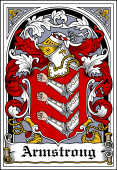 Irish Coat of Arms Bookplate for Armstrong