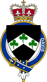 British Garter Coat of Arms for Davis (Ireland)