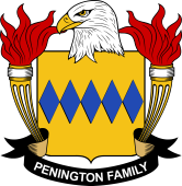 Coat of arms used by the Penington family in the United States of America